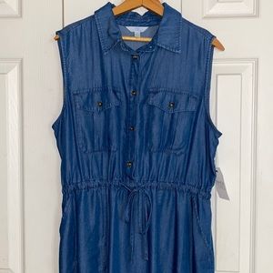 Sleeveless Shirt Dress